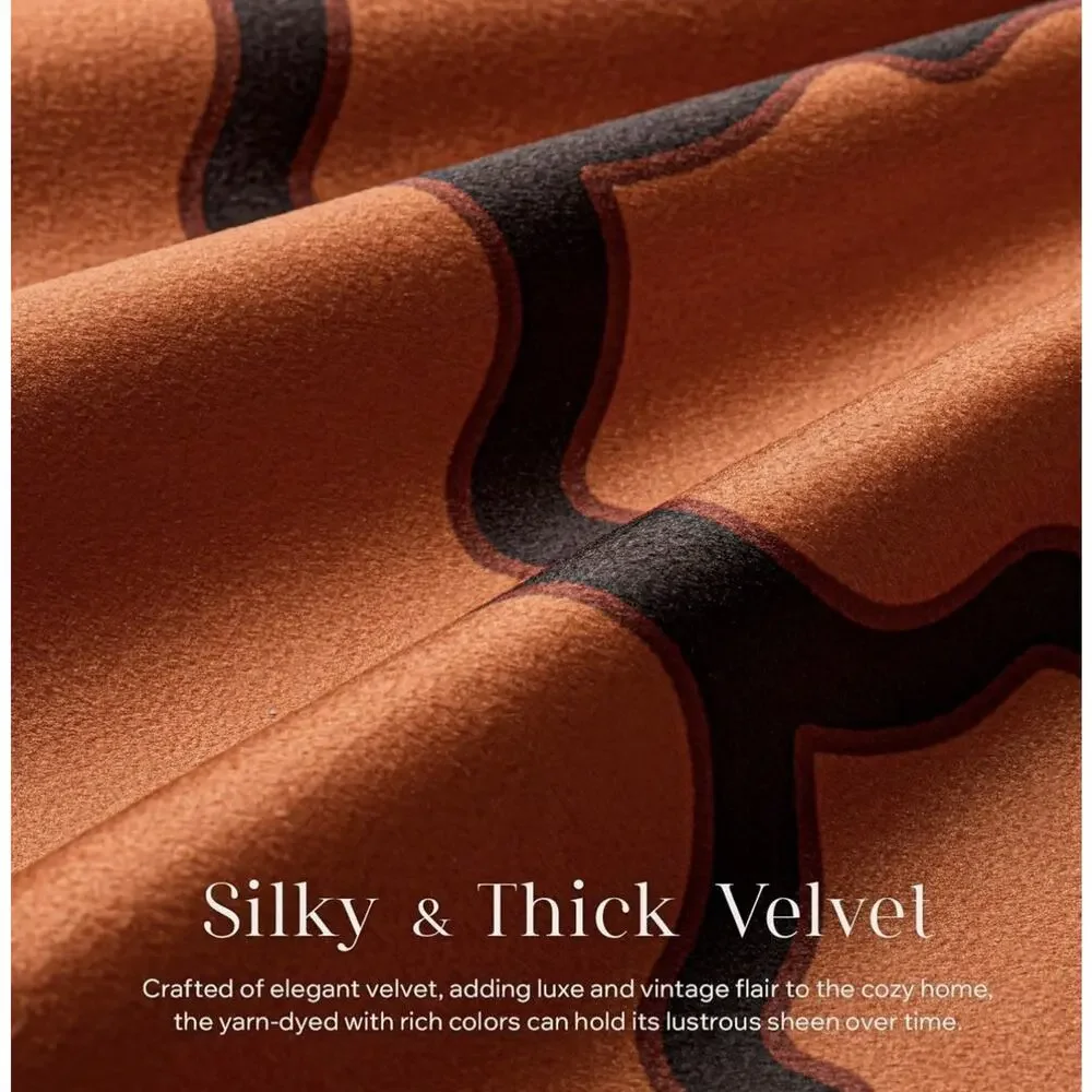 Set of 4 New Living Series Velvet Pillows 18 x 18 (Pack of 4) Orange